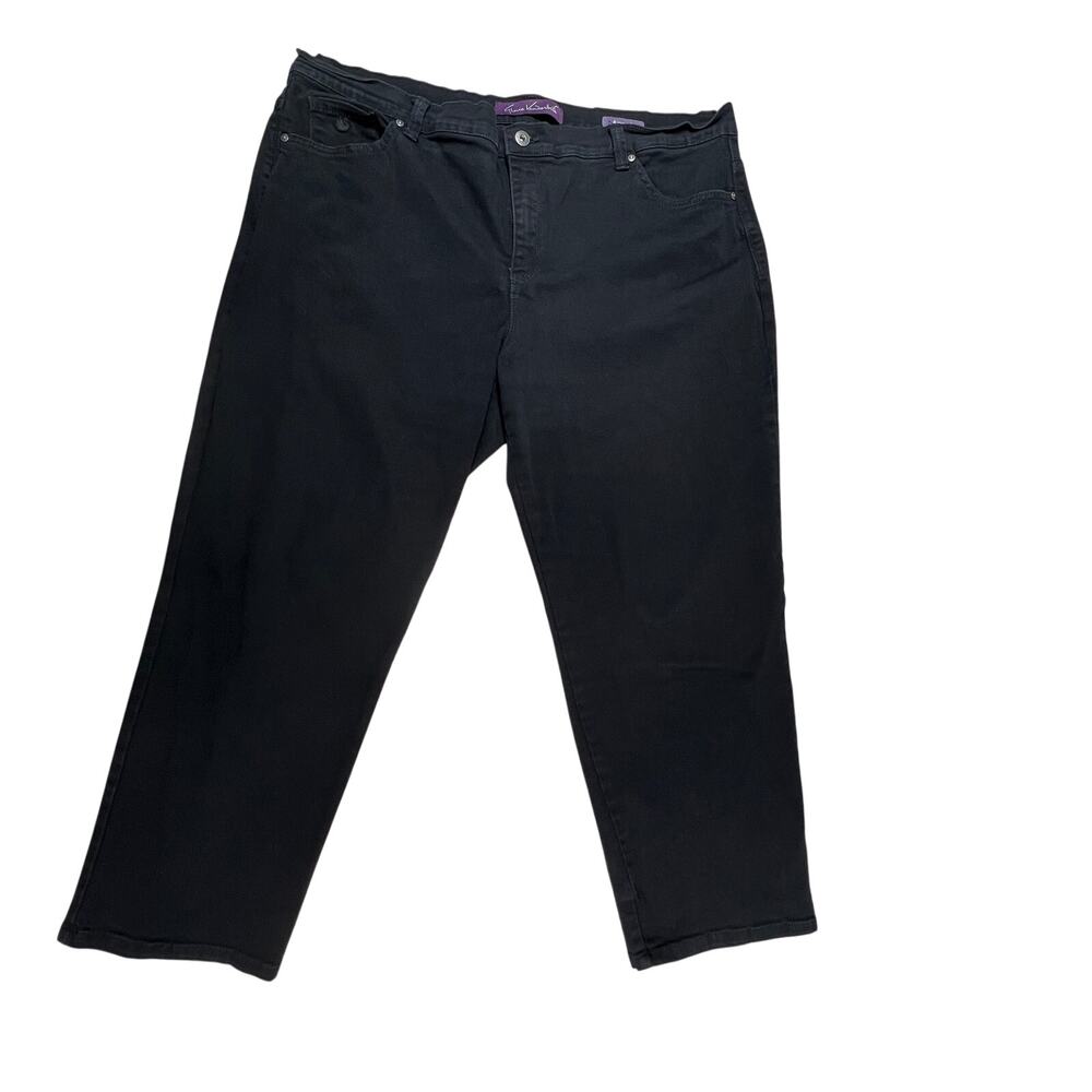 GLORIA VANDERBILT Amanda Jeans Women 20W Short Black Straight Leg Stretch Plus